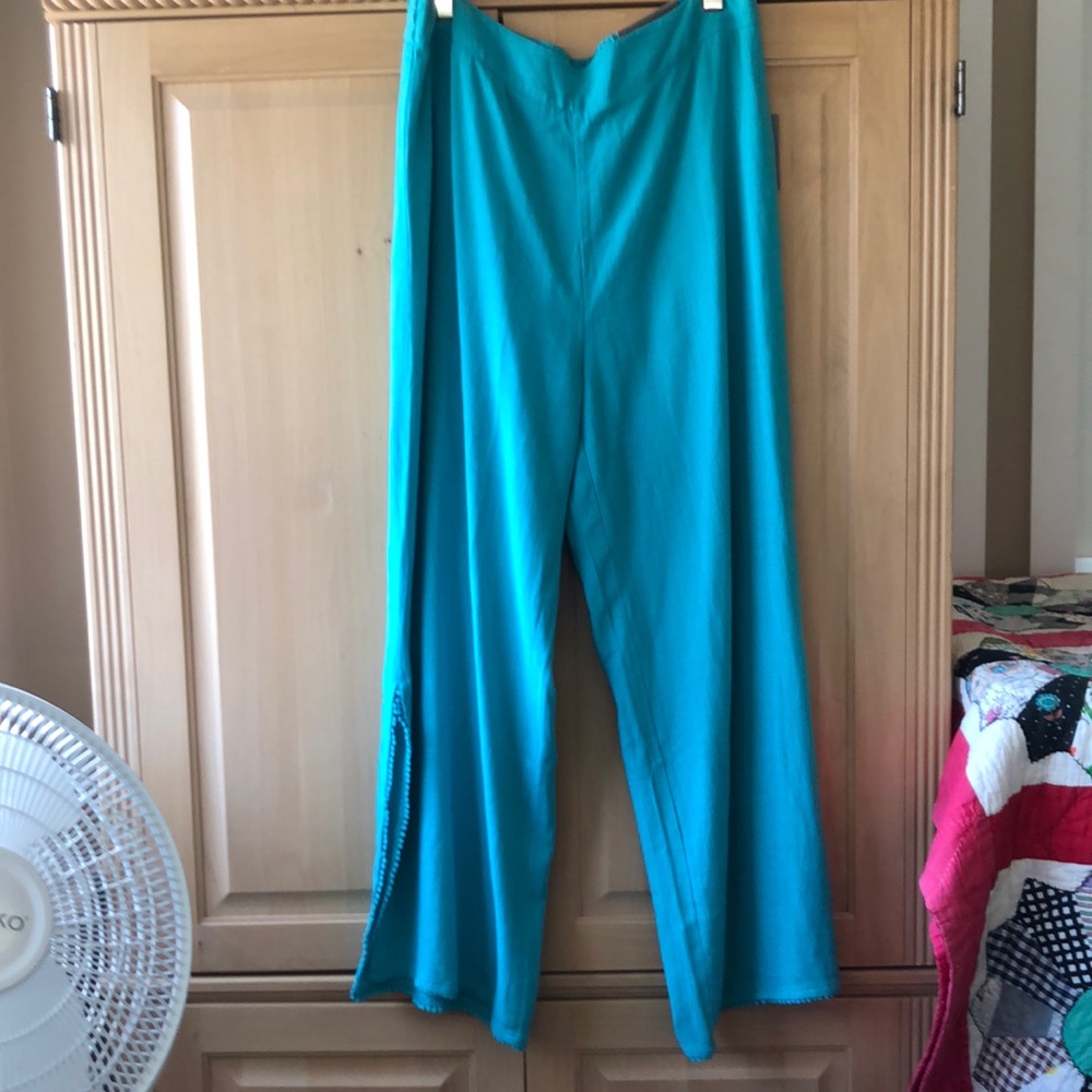Linen blend palazzo pants